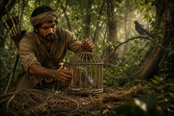 The Pigeon Couple and the Hunter