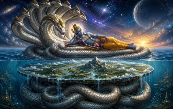 Maha Vishnu On Vasuki