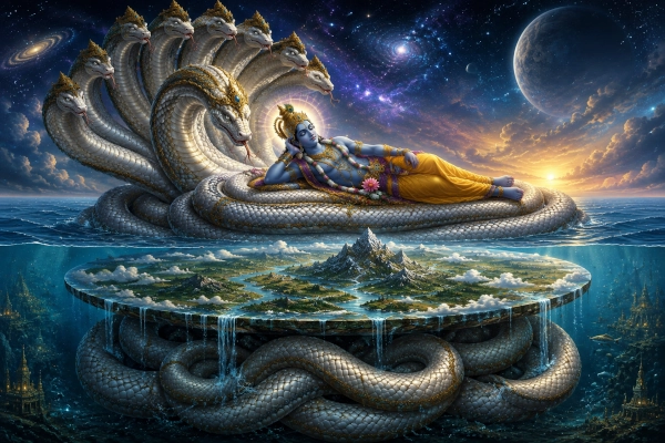 Maha Vishnu On Vasuki