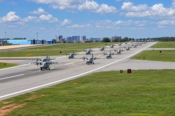 Elephant Walk involving its Dornier-228 aircraft at Air Force Station Yelahanka in Bengaluru,