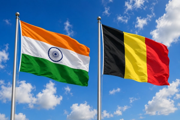 India Belgium Flags