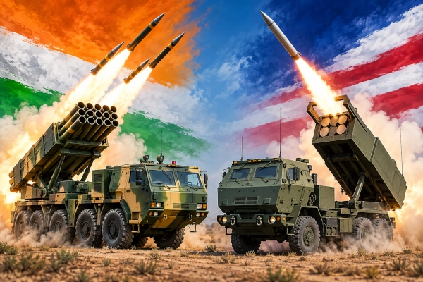 Pinaka and HIMARS