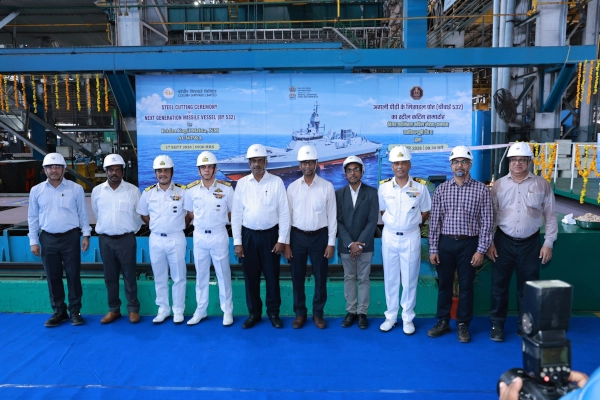 STEEL CUTTING OF SECOND NEXT GENERATION MISSILE VESSEL (NGMV)