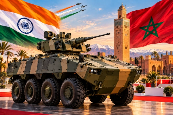 India-Developed Tata WhAP 8×8 Debuts with 30 mm Unmanned Turret at Marrakech Air Show