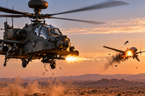 Indian Army Tests Apache 30 mm Cannon Against Aerial Target in Counter-Drone Validation